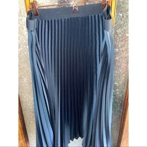 Navy blue Pleated midi skirt